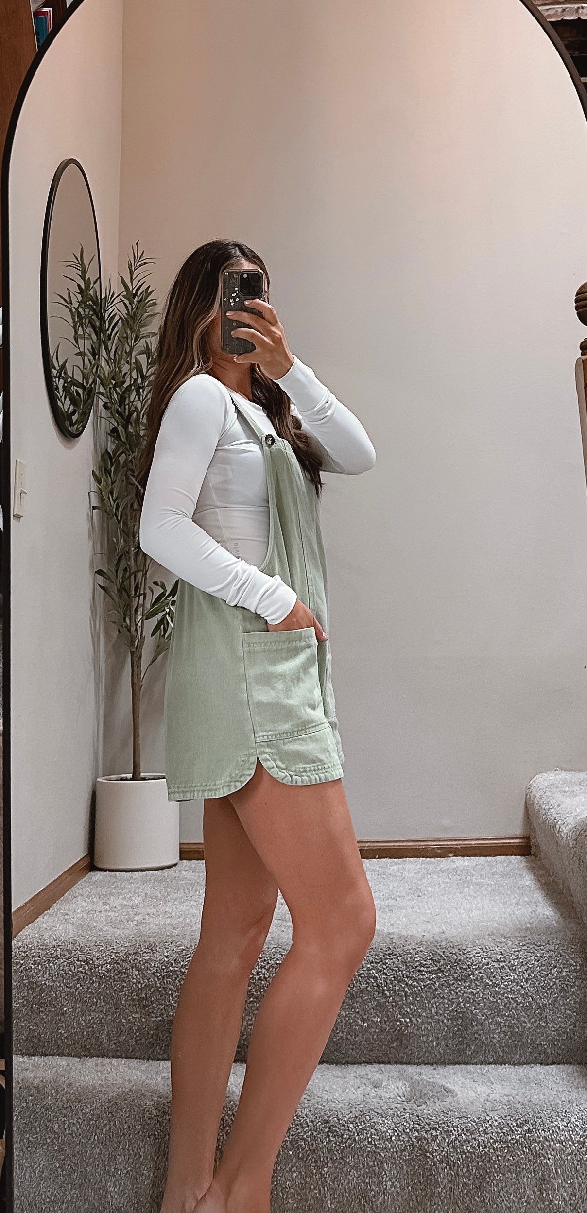 Girls girl sage overall romper