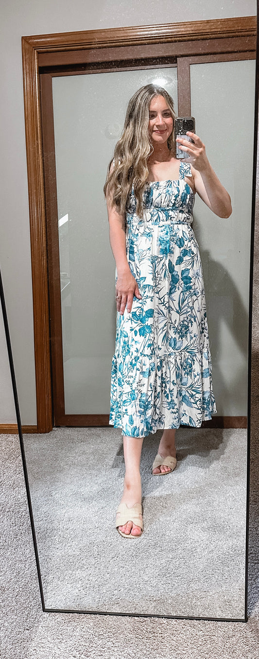 Blue floral maxi