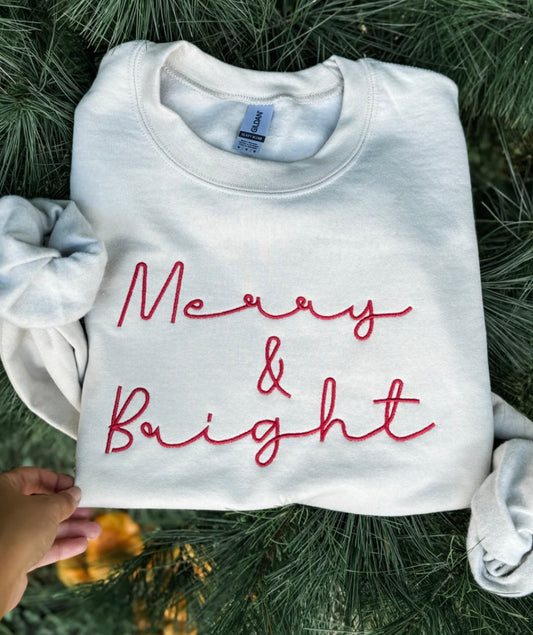 Merry & Bright embroidered PREORDER