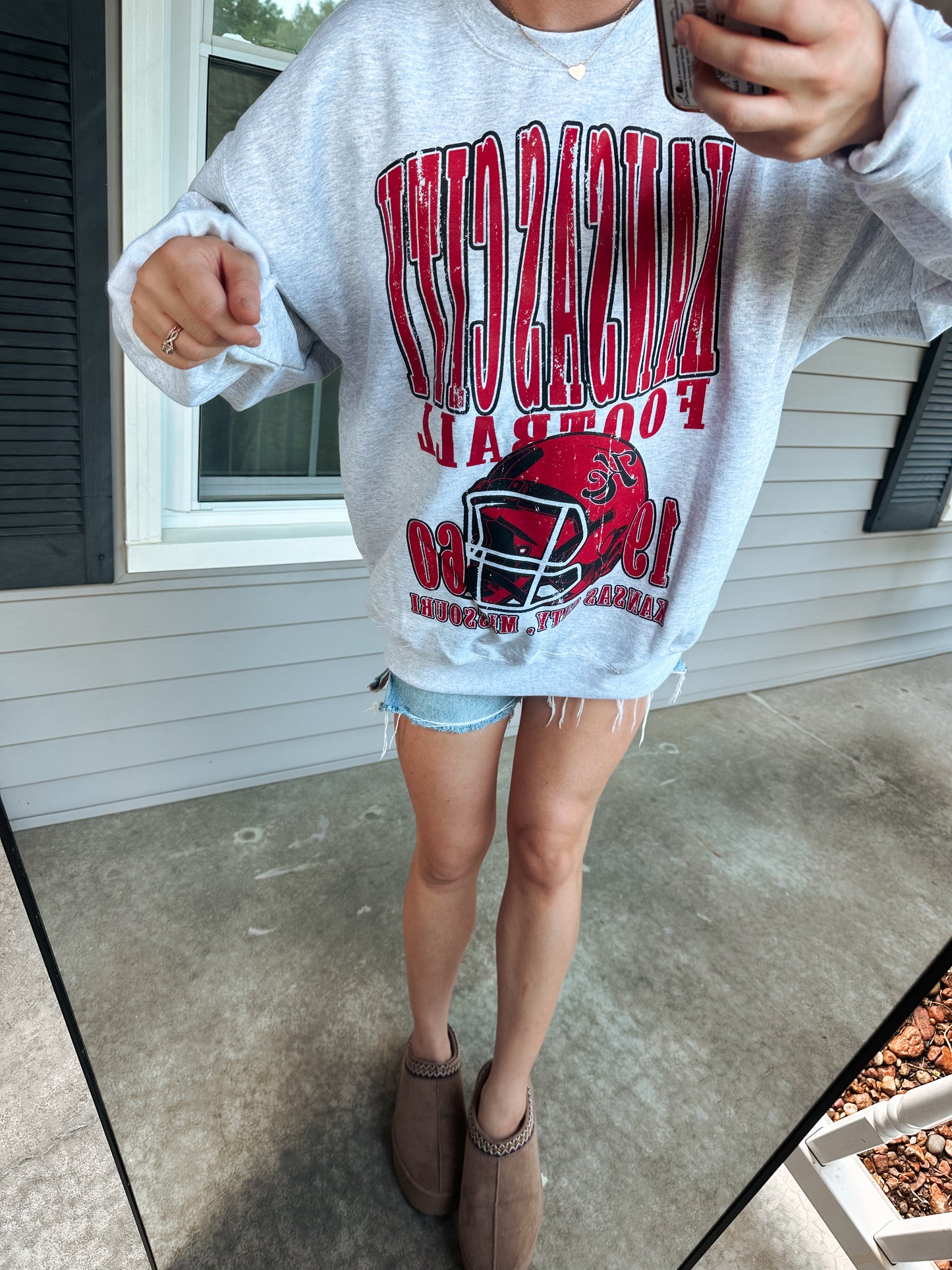 90’s inspired vintage KC football oversized crew