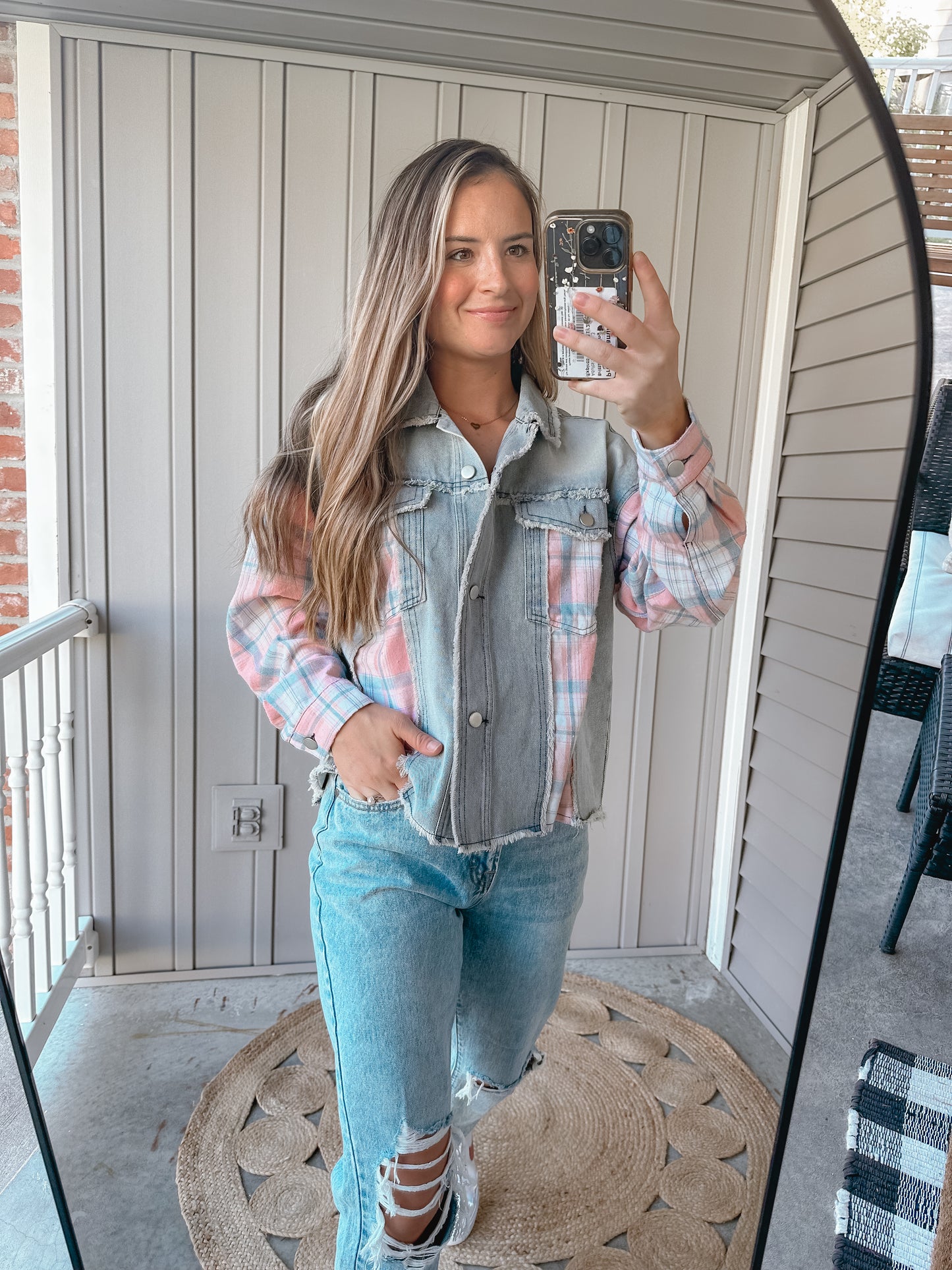 Pretty in pink denim plaid