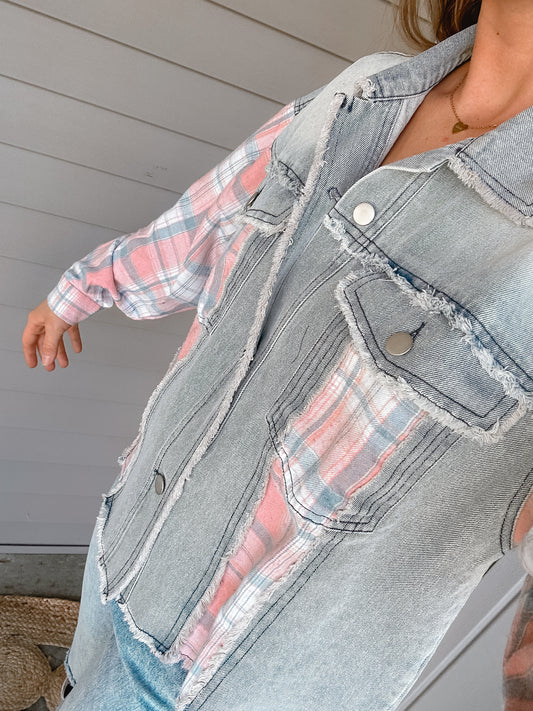 Pretty in pink denim plaid