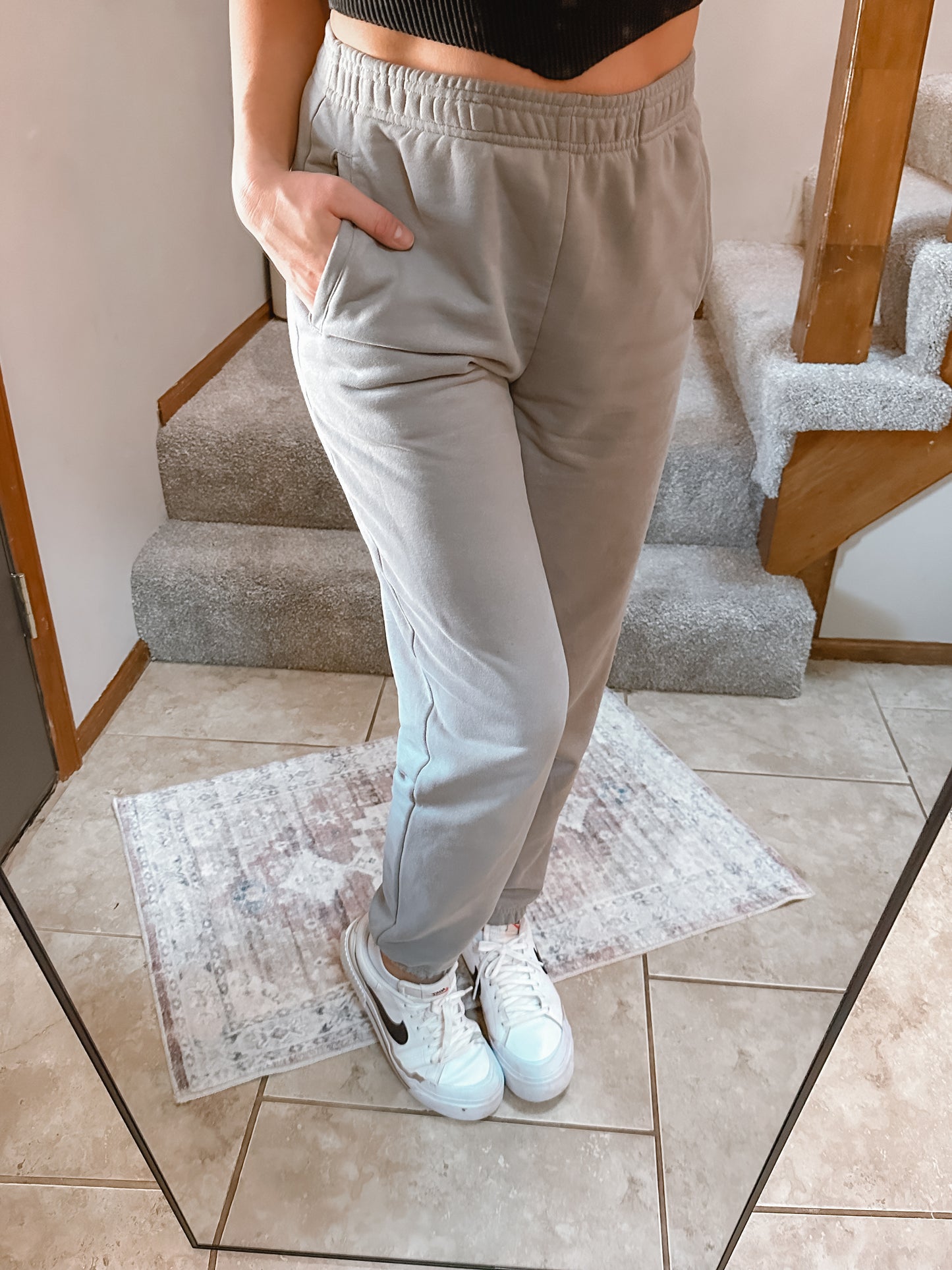 Charity creamy gray sweatpants