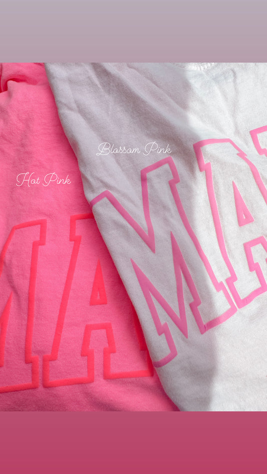 Mama puff paint tee